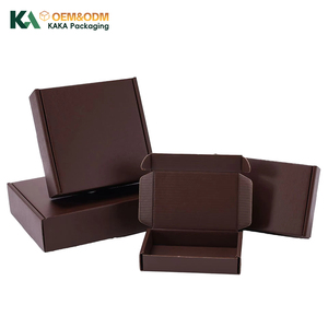 Boîte d'expédition en carton ondulé écologique de luxe KAKA avec logo personnalisé, couleur brun foncé, pour vêtements de boutique et cadeaux - Product Image 1