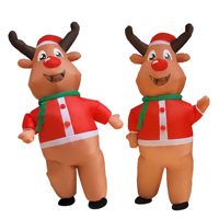 Costume de wapiti gonflable personnalisé avec lumières LED Costume de mascotte adulte pour la performance de fête de Noël