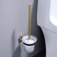 Ensemble de brosse de toilette murale en acier inoxydable Honeyson, brosse de nettoyage de salle de bain à long manche GJ2211