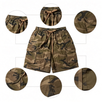 Pantalones Cortos Cargo de Camuflaje de Algodón con Logotipo Personalizado, Cintura Elástica, Casuales, con Múltiples Bolsillos, para Hombre
