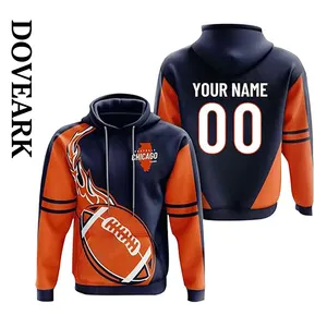 DOVEARK OEM/ODM定制美国尺寸Nfl足球队芝加哥市彩色运动服上衣套头衫连帽运动衫
