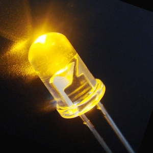 ไฟ LED สัญญาณจราจรแบบวงกลมสีเหลือง ขนาด 5 มม. ความยาวคลื่น 580 นาโนเมตร มุม 30 องศา แบบเจาะรู พร้อมตัวนำทองคำ ความสว่างสูงพิเศษ - Product Image 1