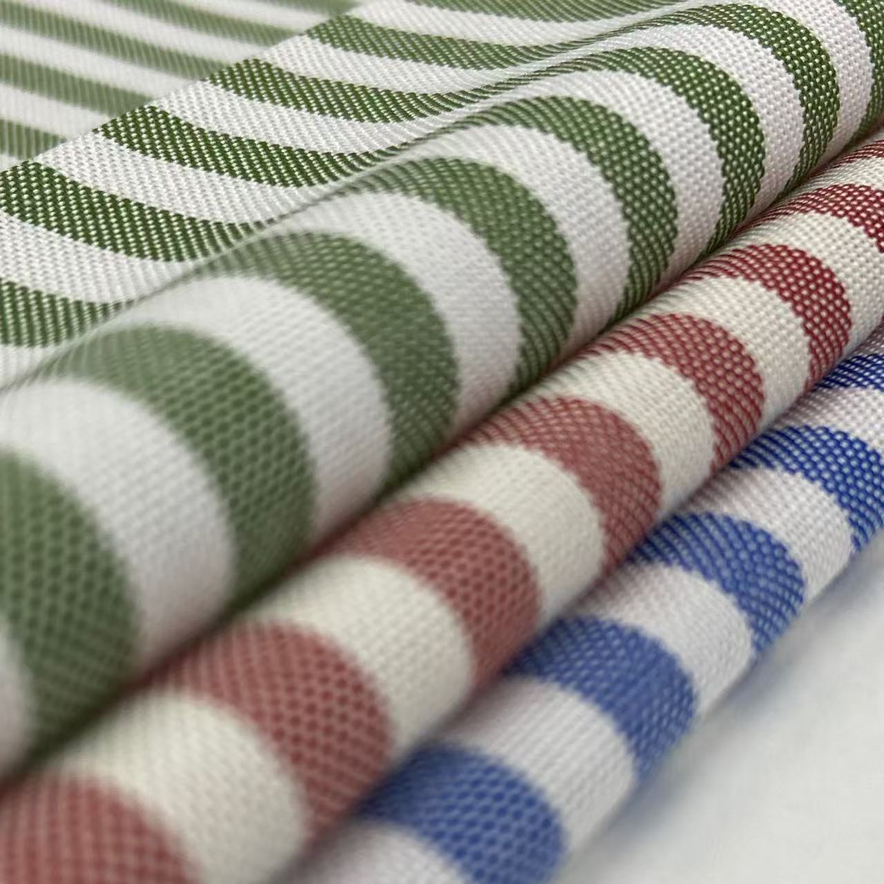 Wholesale Breathable Bamboo Polyester Stripe Fabric Yarn Dyed Woven Material for Men's Boys' Clothing Plain Style Home Textile