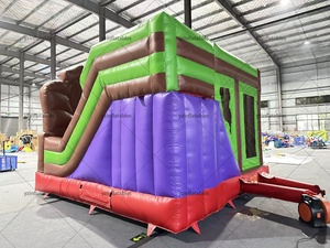 Château gonflable avec toboggan, thème de l'aventure dans la jungle, centre de jeux aquatiques pour enfants, bateau pirate gorille - Product Image 4