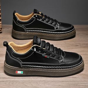 Zapatillas de Piel Auténtica con Cordones, Modernas y Versátiles, Cómodas y Duraderas, Antideslizantes para Hombre, Primavera/Verano-Otoño - Product Image 6