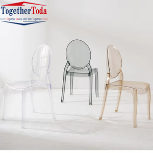 Chaises en polycarbonate acrylique transparentes à dossier rond, design moderne, pour banquets, dîners et événements – Vente en gros directe usine - Product Image 1