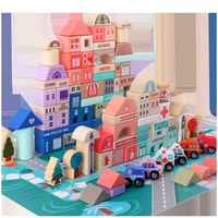 Ensemble de blocs de Construction en bois à empiler, jouets éducatifs, d'apprentissage préscolaire, pour tout-petits de 3 ans