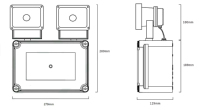 Lumière d'urgence LED à double spot en acier laminé à froid de qualité industrielle, sans maintien en marche, avec batterie Li-ion de secours pour entrepôts et installations