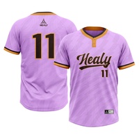Camiseta Deportiva Henley Sublimada para Hombre, Uniforme de Béisbol y Sóftbol, Logotipo Bordado Personalizado, Transpirable, Venta al Por Mayor
