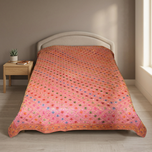 ผ้าคลุมเตียงปักเลื่อมสีทองด้วยมือ - Product Image 4