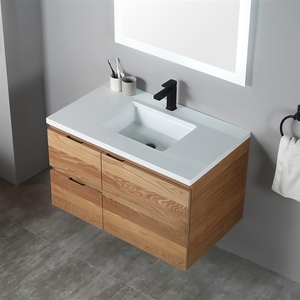 Modern Lacquer Surface Bathroom Vanity Cabinet Factory Supply <strong>Bath</strong> Mirror Door <strong>Panel</strong> with Ceramic Basin for Hospital Workshop - Product Image 6