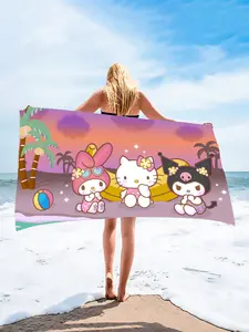 Hallo KT heiße sexy mädchen fotos strandhandtuch kinder cartoon terry strandhandtücher