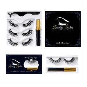 Ensemble de <span class=keywords><strong>faux</strong></span> <span class=keywords><strong>cils</strong></span> magnétiques 3D en vison synthétique, style volumineux, avec eye-liner magnétique pour <span class=keywords><strong>cils</strong></span> - Product Image 5