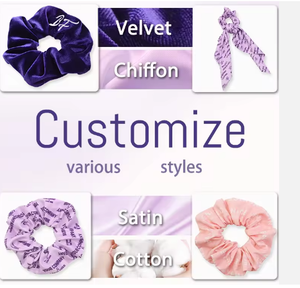 Ins saç bağları özel Scrunchies kişiselleştirilmiş Slogo desen saç Scrunchy aksesuar baskılı ipek Scrunchies - Product Image 2