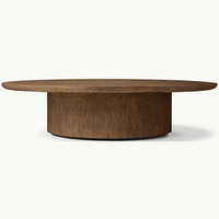 Ensemble de table basse ronde en bois massif moderne, meubles de salon de luxe avec rangement, durable et facile à nettoyer, taille et couleur personnalisables