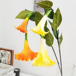 Calidad superior Artificial Real Touch PU Datura <span class=keywords><strong>Stramonium</strong></span> Artificial 2 cabezas Datura <span class=keywords><strong>Stramonium</strong></span> para la decoración del hogar - Product Image 1