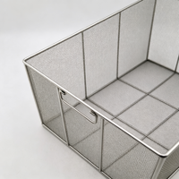 Panier de rangement en treillis métallique en acier inoxydable avec poignées, écologique, durable, personnalisé, pour la cuisine et le lavage de pièces industrielles