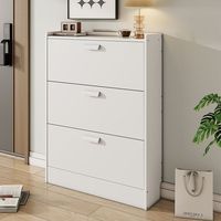 Zapatero de Acero Ultrafino de Doble Puerta de 17 cm, Moderno y Sencillo para el Hogar, Ahorra Espacio, Ideal para Pasillos Estrechos