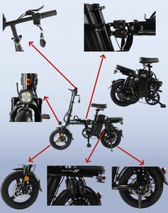 <strong>Folding</strong> Ebike on Promotion 14 Inch Full Suspension Electric City <strong>Bike</strong> Lithium Battery Rear Hub Motor Aluminum Frame <strong>for</strong> <strong>Sale</strong> - Product Image 6