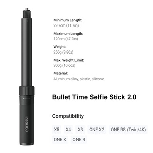Série de bâtons à selfie Insta360, version en fibre de carbone, alliage d'aluminium pour X5 X4 X3 GO 3 Ultra RS ONE, accessoires pour caméra d'action sportive - Product Image 5