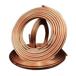 ท่อทองแดงคอยล์ AC บริสุทธิ์99.9% ท่อทองแดงเครื่องปรับอากาศท่อทองแดง1/2 3/8 3/4ท่อทองแดงรีด5/8แพนเค้ก
