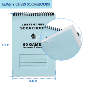 Bloc-notes en papier sans bois OEM ODM, 50 feuilles de scores d'échecs avec 100 mouvements, carnet de scores de tournoi, carnet de notes pour les jeux d'échecs - Product Image 4