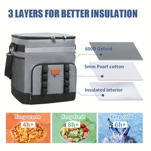 Sac isotherme souple noir réutilisable et imperméable pour livraison de repas, pique-nique et extérieur, avec logo personnalisé - Product Image 2