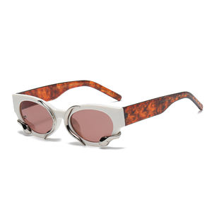 Mode oeil de chat forme <span class=keywords><strong>lentille</strong></span> transparente lunettes de soleil Punk <span class=keywords><strong>serpent</strong></span> métal décoration conception lunettes de soleil en Stock - Product Image 5
