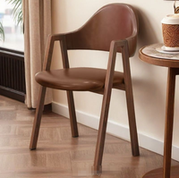 Chaises de salle à manger STG modernes et simples en tissu avec pieds en métal couleur noyer brun, avec dossier, pour l'extérieur, le jardin, la villa, meubles de jardin