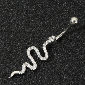 Yiwu daicy bán buôn nút bụng Nhẫn piercing đồ trang sức đồng dát Zircon dangle bướm <span class=keywords><strong>Navel</strong></span> Vòng - Product Image 3