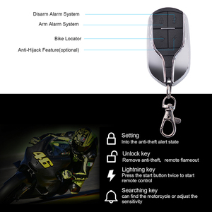 Universal 12V penyalaan mesin satu arah pengendali jarak jauh kunci Fob aksesoris sepeda motor dengan pelindung kelebihan beban dan sistem <span class=keywords><strong>Alarm</strong></span> - Product Image 6