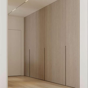 Armario de Madera Maciza Color Nogal Oscuro, Unidad de Almacenamiento Independiente de Doble Puerta con Revestimiento Impermeable para Dormitorio de Lujo - Product Image 5