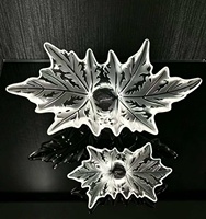 Bol décoratif en verre givré en forme de feuille d'érable, plat de service de luxe pour fruits, centre de table, décoration pour la maison, le bureau, un cadeau de mariage