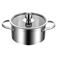 Mangkuk panas mi instan satu orang, panci Stainless Steel baja tahan karat Universal tebal komersial Modern gaya Korea