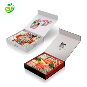 Luxury Folding Take Away Sushi Box Magnet High Quality Delivery Bento Box Cardboard Food Container Paper Box