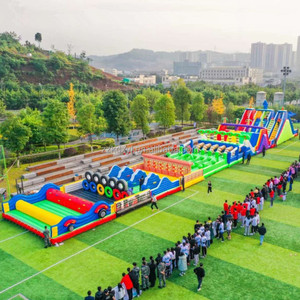Fuente de fábrica personalizar negocios alquilar inflar carga adelante equipo <span class=keywords><strong>barato</strong></span> trampolín de entretenimiento para padres e hijos con tobogán - Product Image 2