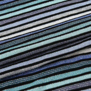 Sản phẩm mới thời trang phong cách 65% r 32% lurex 3% SP dệt kim kim loại sọc lurex vải sợi nhuộm - Product Image 3