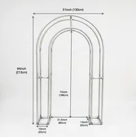 Support de toile de fond arqué 3D plissé 4,3x7 pieds en aluminium robuste pour mariage, fête, photomaton, événement, décoration, qualité de location