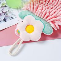 Serviette de toilette suspendue en chenille à motif floral 30x16cm, douce, absorbante, séchage rapide, pour cuisine et salle de bain, décorative, couleur personnalisée, usine OEM