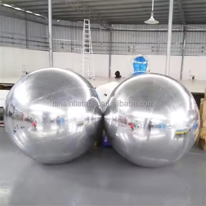 Bolas inflables grandes y brillantes, globo gigante para fiestas, decoración de eventos navideños, esfera de espejo grande de PVC reflectante, Bola de espejo plateada - Product Image 2