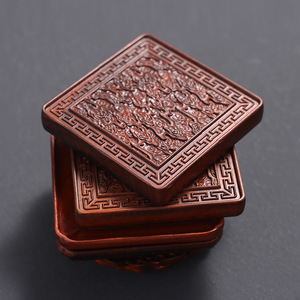 New Chinese Zen-inspired wooden coaster, heat-insulating mat, Kung Fu <b>tea</b> ceremony <b>tea</b> <b>set</b> accessory, cliff cypress and - Product Image 3
