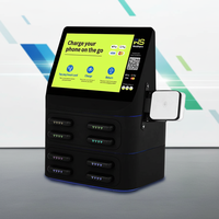 Borne de recharge portable tout-en-un avec écran tactile LCD, distributeur de cartes, 8 emplacements, 60W, pour la location de batteries externes partagées
