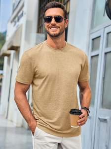 Camisetas de manga corta para hombre, camisa informal clásica con cuello redondo, Camisetas básicas ligeras de verano que absorben la humedad - Product Image 5