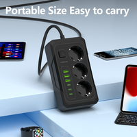 Prise UE Multiprise Multiprise 2M Câble d'extension 3AC Prises avec 3 USB 3 Type C Multiprise Rallonge