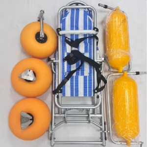 Silla de ruedas de playa de arena flotante plegable de acero inoxidable para todo terreno, ayudas para caminar para viajes al aire libre - Product Image 2