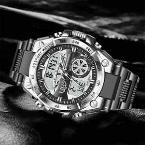 <span class=keywords><strong>Lige</strong></span> LG8971 <span class=keywords><strong>Reloj</strong></span> de diseño de lujo de moda Casual cronógrafo para hombre resistente a los golpes 5Bar correa de silicona natural pura relojes luminosos - Product Image 2