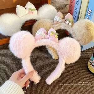 Nouveau bandeau pour femmes en peluche à oreilles de chat, fait main, doux, pour le lavage du visage, pour l'automne et l'hiver - Product Image 2