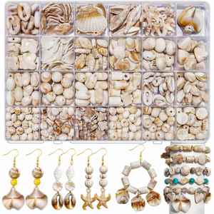 Kit de Fabricación de Joyería con Cuentas de Conchas Estilo Océano, Juego de 24 Rejillas de Cuentas Sueltas para Manualidades de Pulseras y Collares - Product Image 4