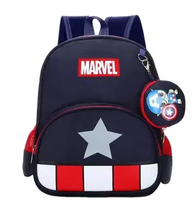 Tas sekolah Spider-Man Marvel untuk anak laki-laki, tas Oxford dengan pola kartun untuk siswa dan anak muda gaya Amerika