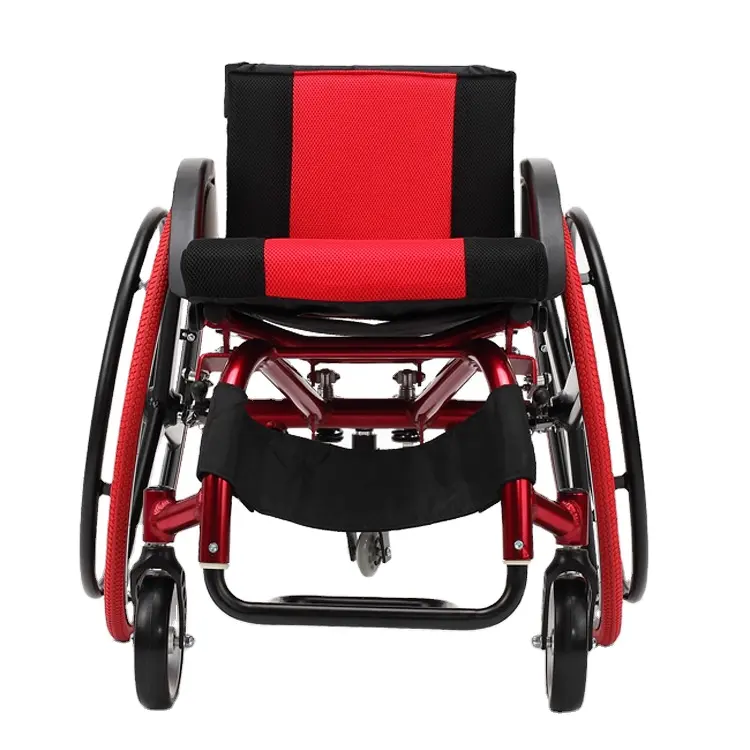 Sedia a rotelle sportiva attiva in stile per il tempo libero in lega di alluminio con assorbimento degli urti per il tempo libero sedia a rotelle sportiva